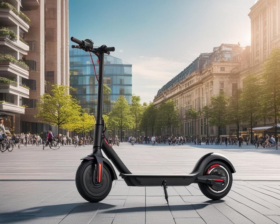 Elektrische scooter in de stad