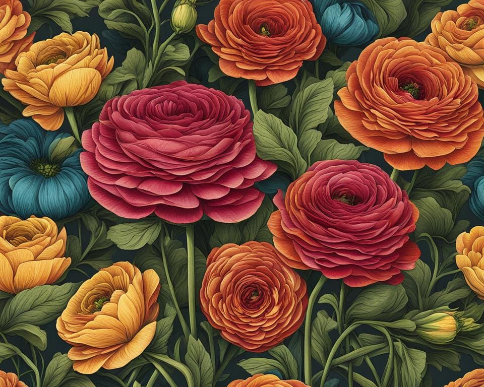 Ranunculus bloemen in bloemsierkunst