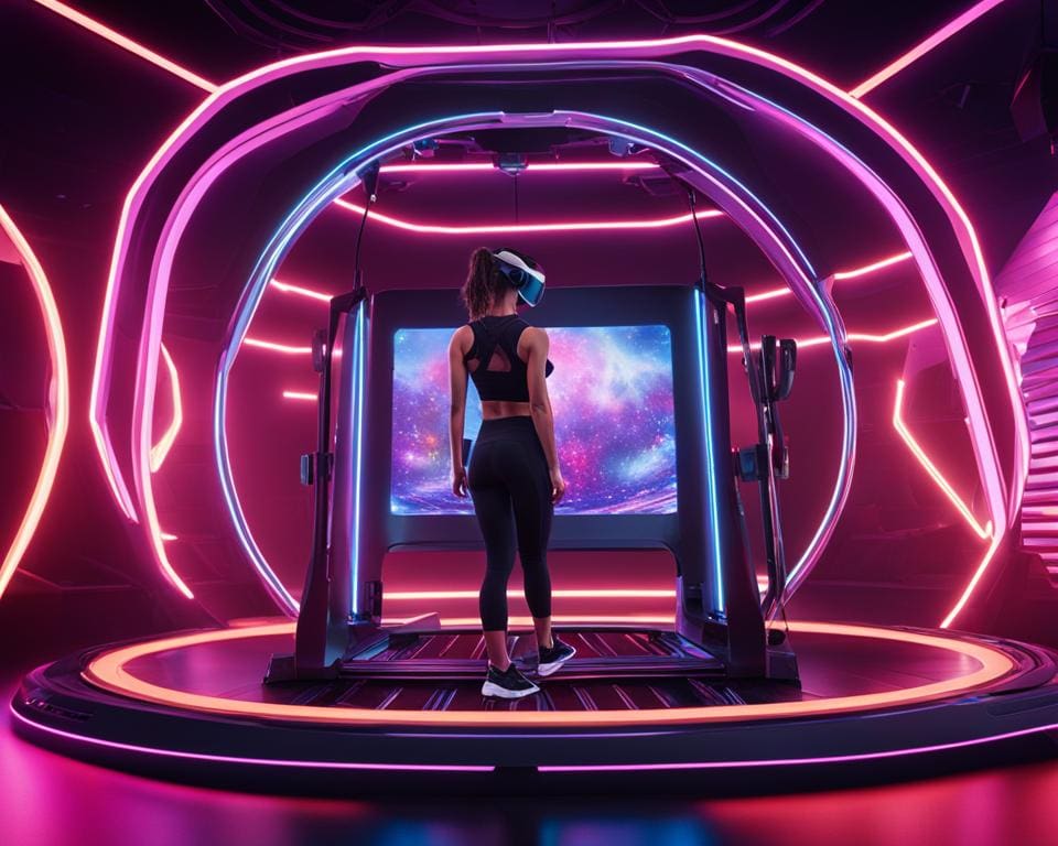 VR fitnessapparatuur in gebruik