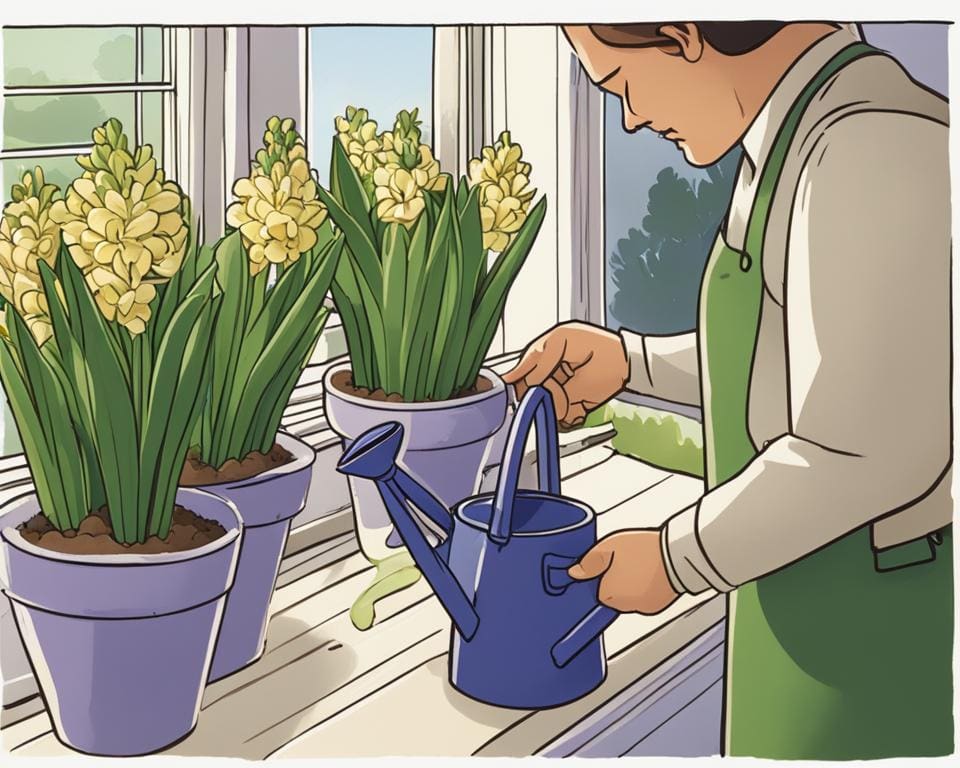 verzorging van hyacinten