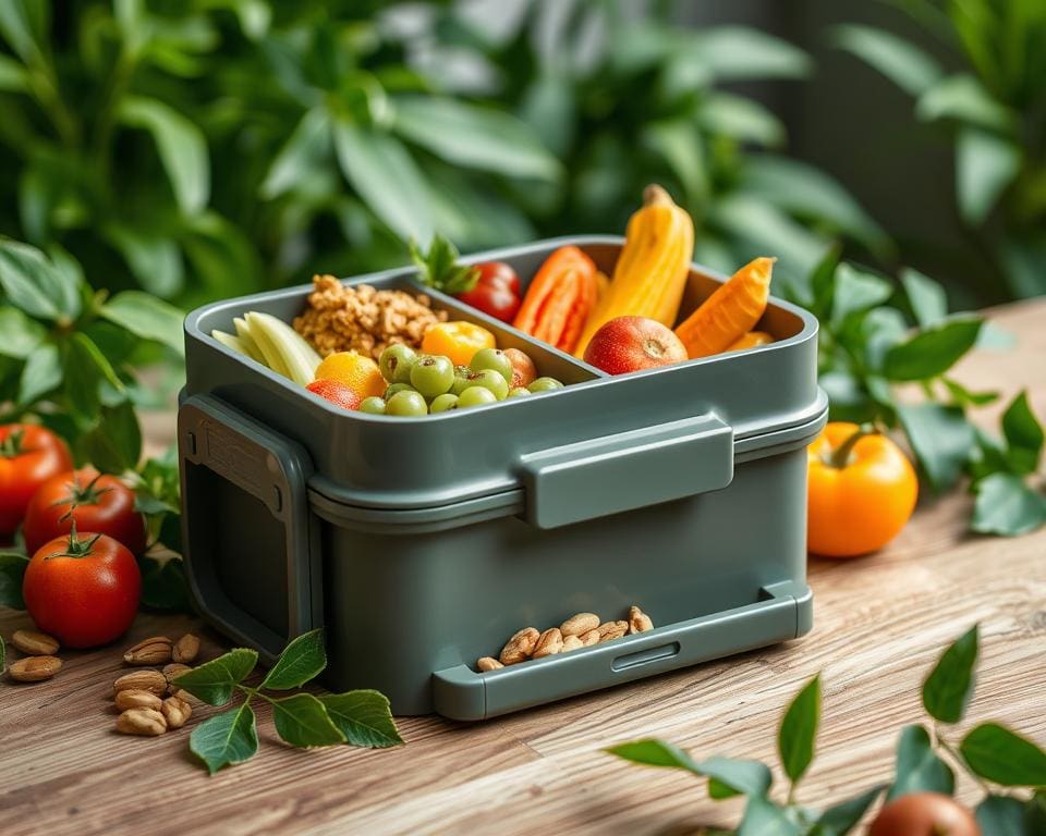 Duurzame lunchbox met compartimenten