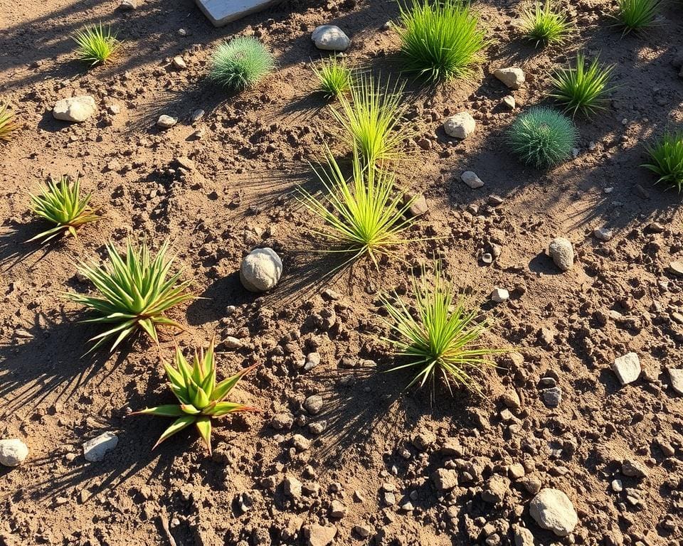 Bodemvoorbereiding voor droge grond