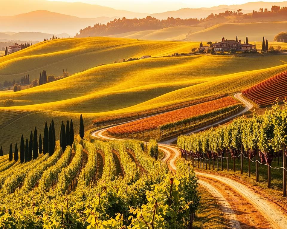 Reizen langs de schilderachtige wijngaarden van Toscane