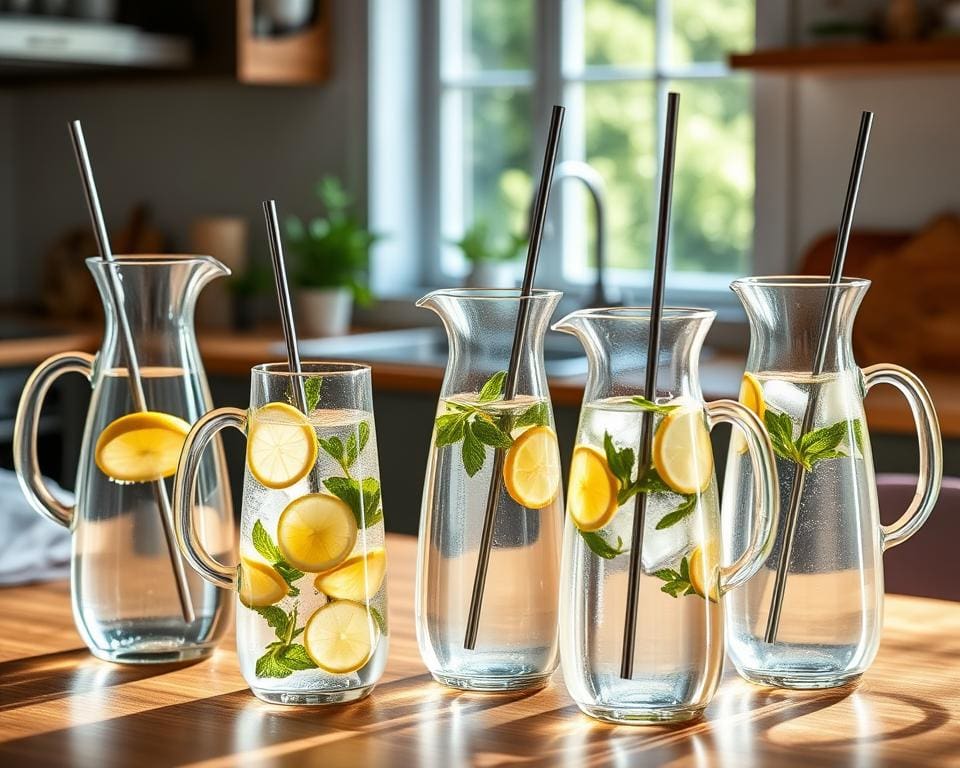 waterkannen met koelstaaf voor koude dranken