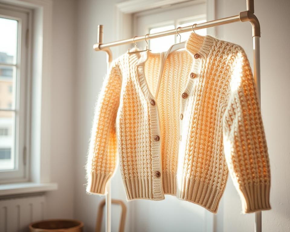 Kleding van wol drogen