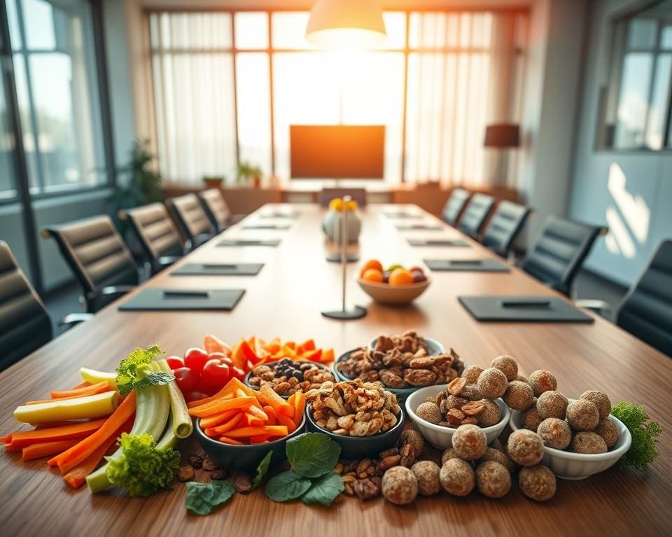 Wat zijn goede snacks bij lange vergaderingen?
