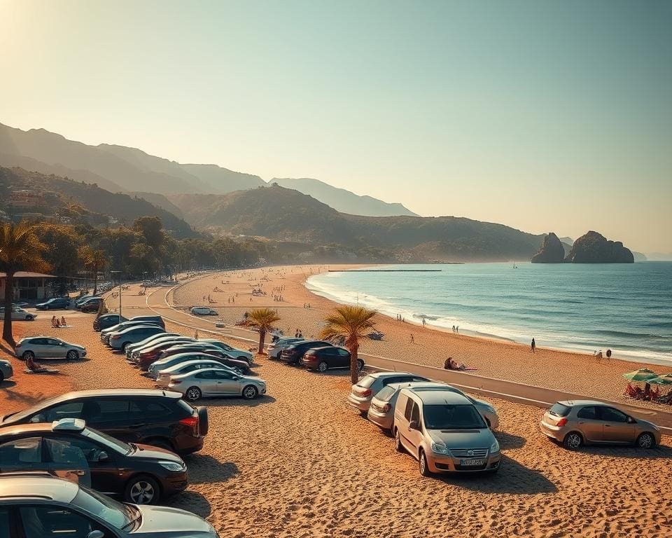 Parkeren bij het strand Italië