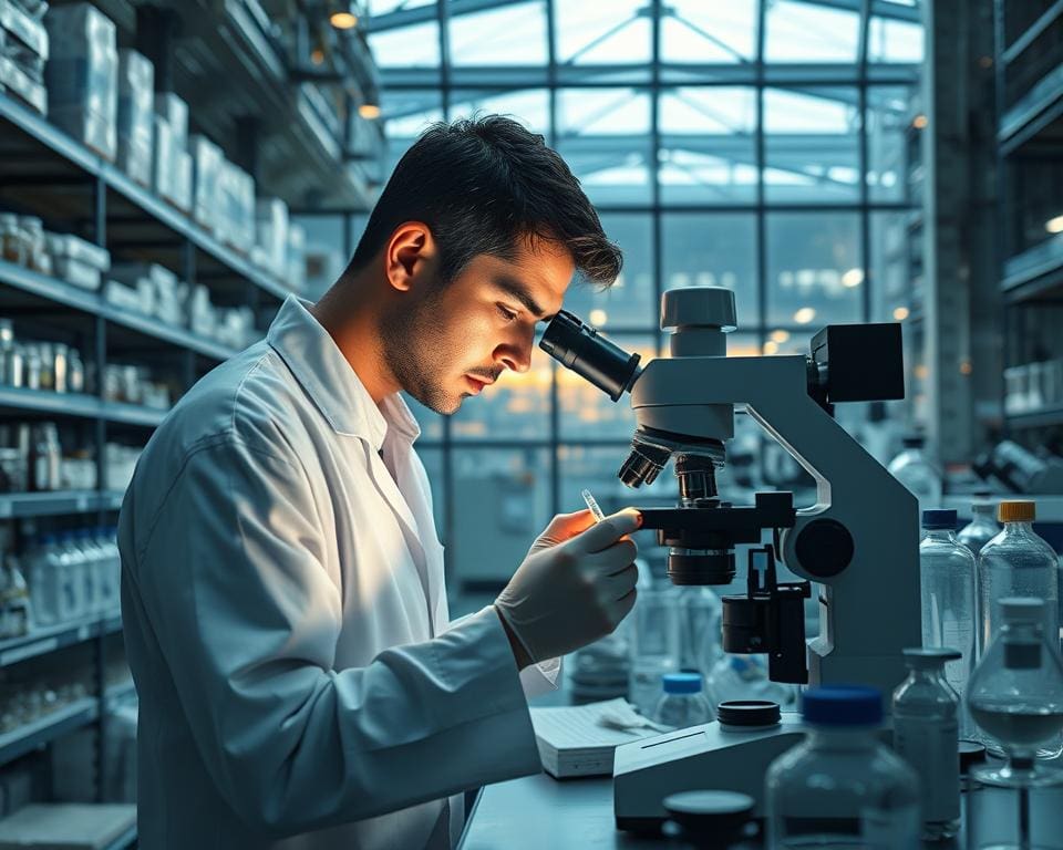 Wat controleert een laborant in de industrie?