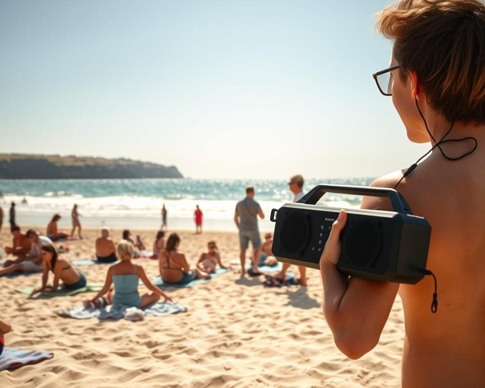 regels en etiquette voor geluid op het strand