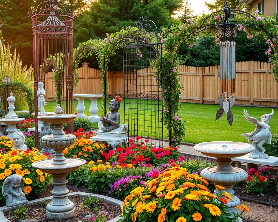 decoratieve elementen in de tuin