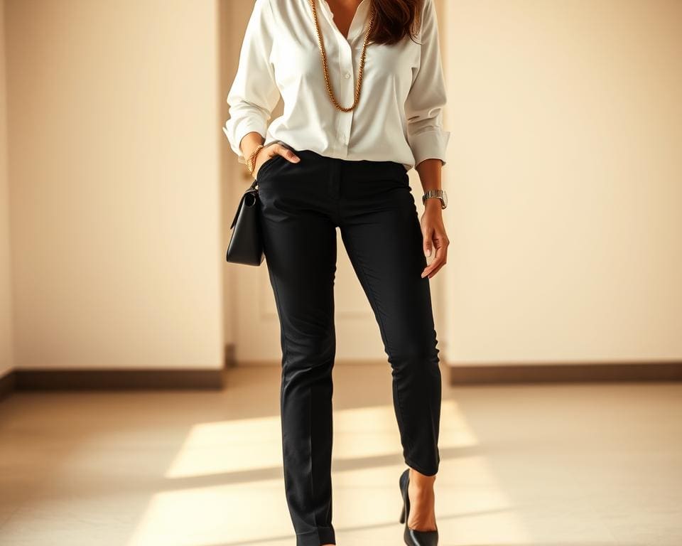 outfit styling dubbele ketting goud