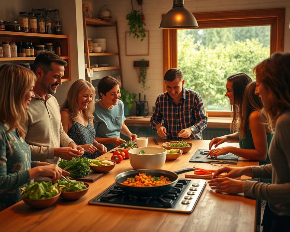 Koken met vrienden en familie