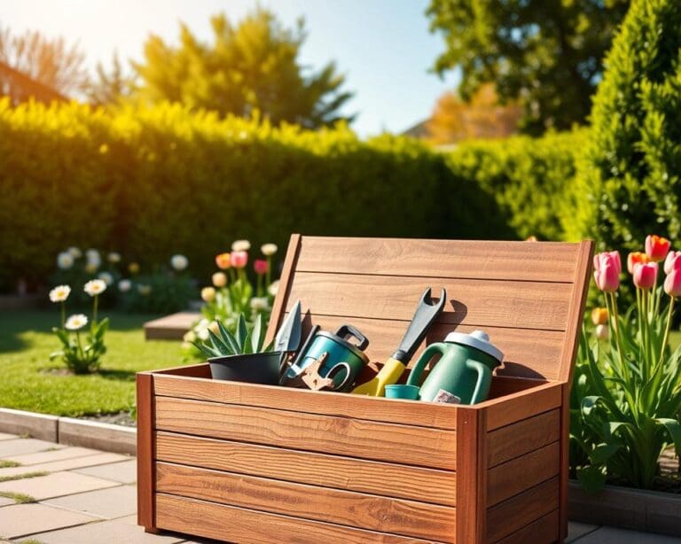 Welke buitenopslagbox is handig voor tuinspullen?
