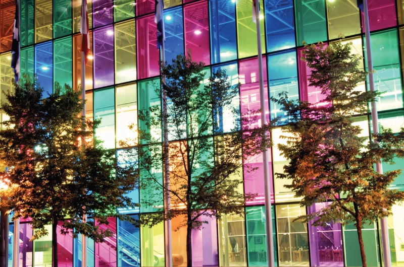 One-way vision raamfolie voor zichtbare buitenreclame