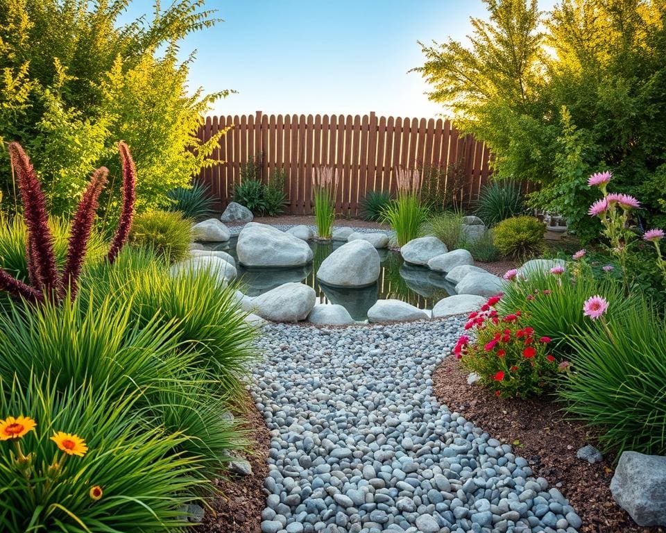 Groene tuin zonder veel onderhoud