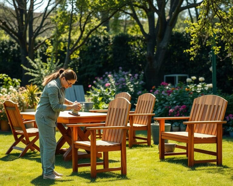 Hoe onderhoud je houten tuinmeubels?