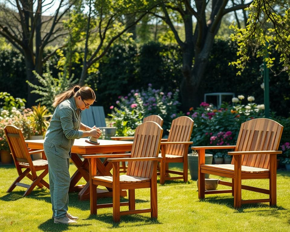 Hoe onderhoud je houten tuinmeubels?