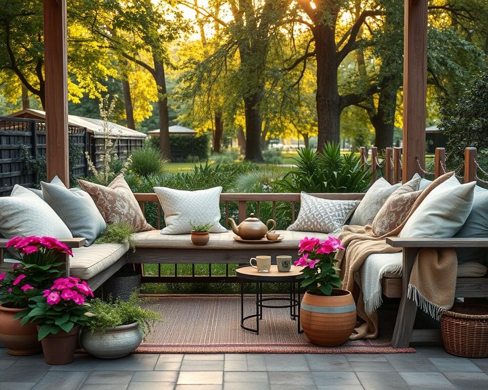 Hoe maak je een knusse zithoek buiten?