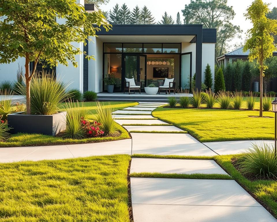 Wat zijn ideeën voor een moderne voortuin?