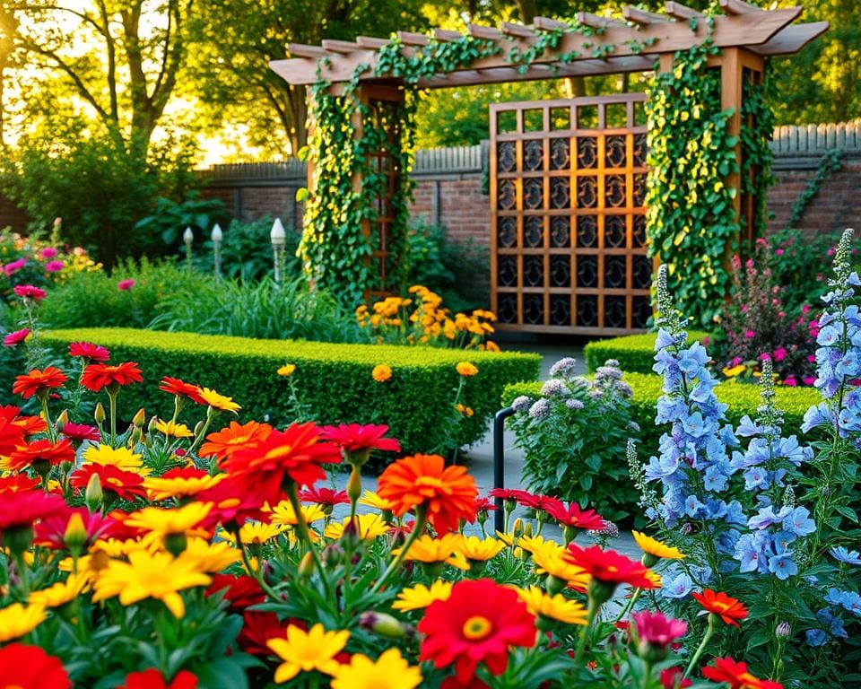 Wat zijn populaire kleuren in tuinontwerp?