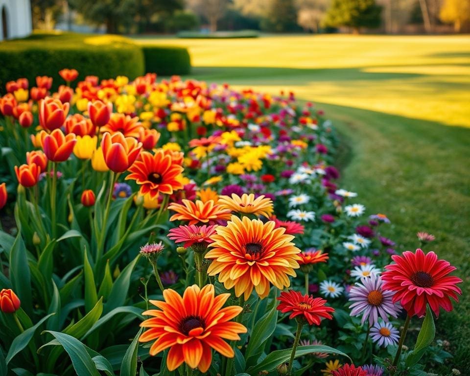 bloemen kleurrijke border